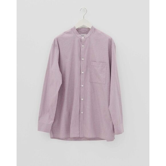 BIRKENSTOCK X TEKLA MAUVED STRIPED ORGANIC COTTON SLEEP SHIRT SIZE MEDIUM UNISEX - Picture 3 of 5